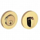 Baldwin 8244031 Contemporary Low Profile 2-1/8" Single Cylinder Deadbolt Unlacquered Brass Finish - NA - NA