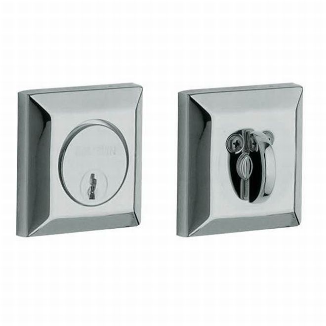 Baldwin 8254260 Cody Squared Single Cylinder Deadbolt Bright Chrome Finish - Bright Chrome - NA