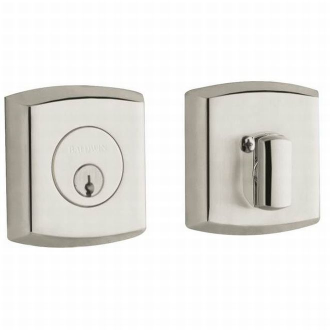 Baldwin 8285055 Soho Single Cylinder Deadbolt Lifetime Bright Nickel Finish - Lifetime Bright Nickel - NA