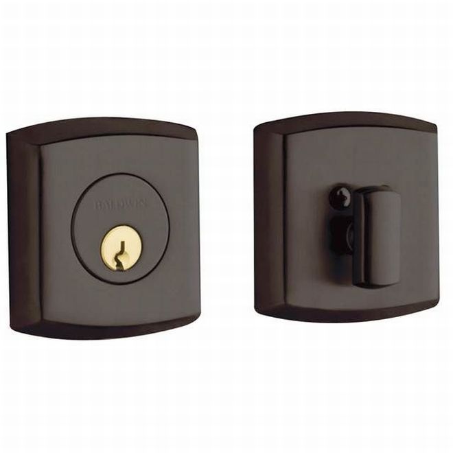 Baldwin 8285112 Soho Single Cylinder Deadbolt Venetian Bronze Finish - Venetian Bronze - NA