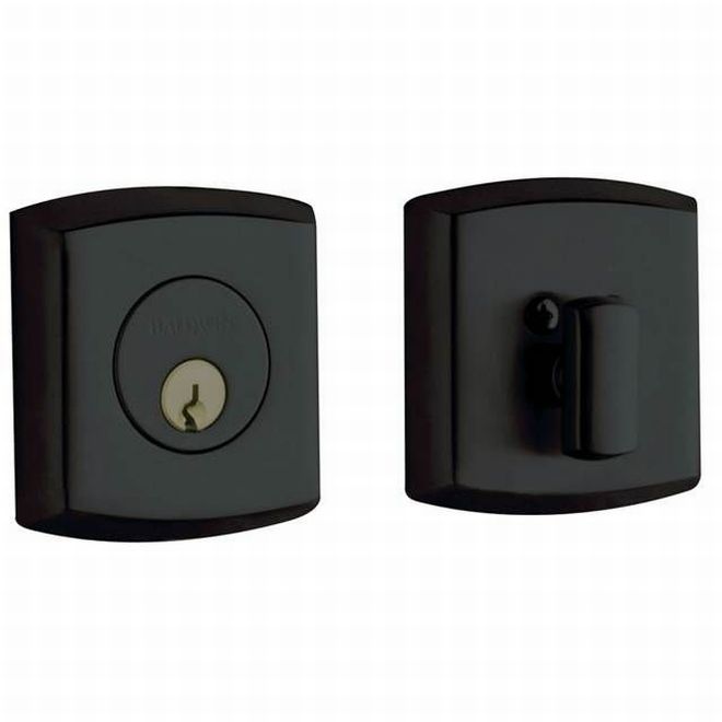 Baldwin 8285190 Soho Single Cylinder Deadbolt Satin Black Finish - Satin Black - NA