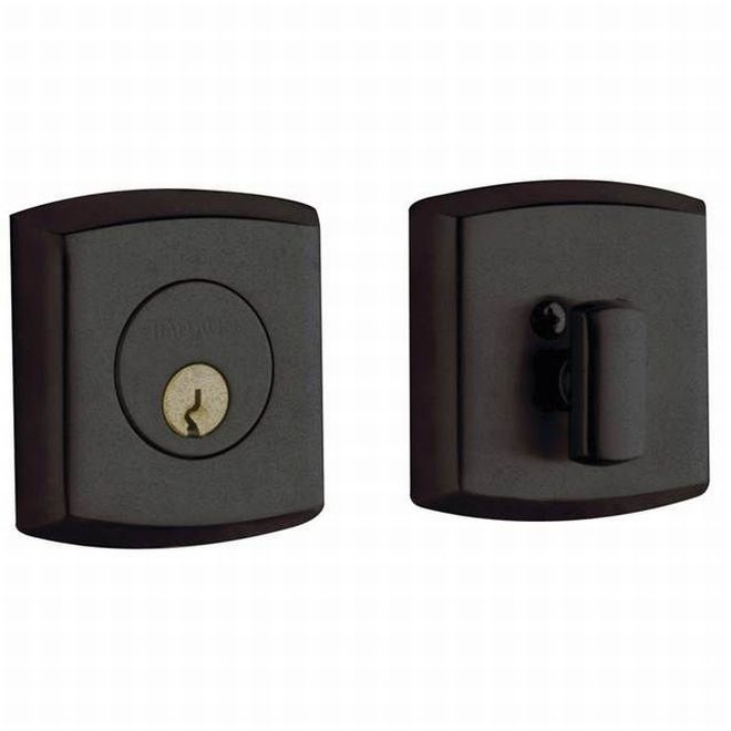 Baldwin 8285402 Soho Single Cylinder Deadbolt Distressed Oil Rubbed Bronze Finish - Distressed Oil Rubbed Bronze - NA