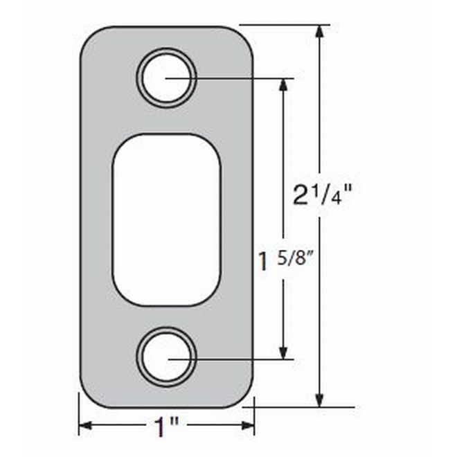 Kwikset 85063 1" x 2-1/4" Radius Corner Deadbolt Strike