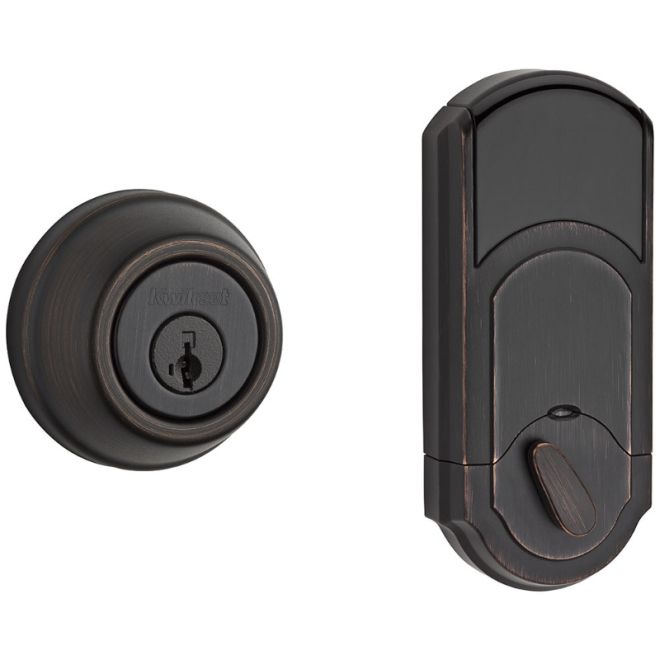 Kwikset 910STRLZW Traditional Deadbolt with Z-Wave Home Connect and SmartKey Backup with RCAL Latch and RCS Strike