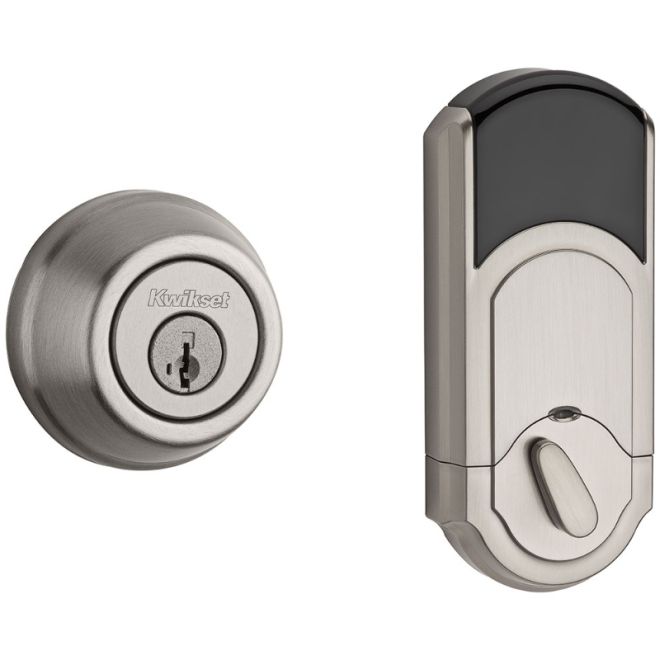 Kwikset 910STRLZW Traditional Deadbolt with Z-Wave Home Connect and SmartKey Backup with RCAL Latch and RCS Strike