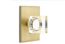 Emtek Modern Square Crystal Knob With Modern Rectangular Rosette