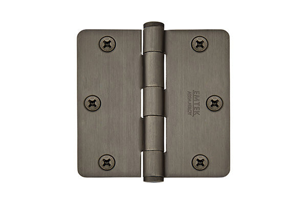 Emtek Steel, Heavy Duty, Plain Bearing Hinge with 1/4" Radius Corners