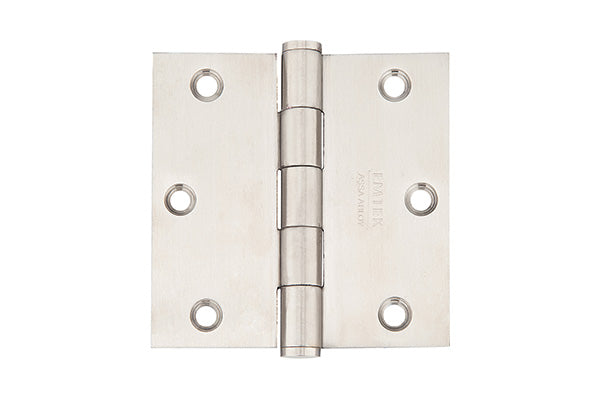 Emtek Residential Duty Hinges Stainless Steel, Plain Bearing Square Corner