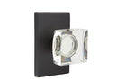 Emtek Modern Square Crystal Knob With Modern Rectangular Rosette