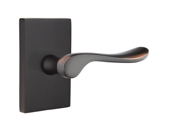 EMTEK Luzern Lever with Modern Rectangular Rosette