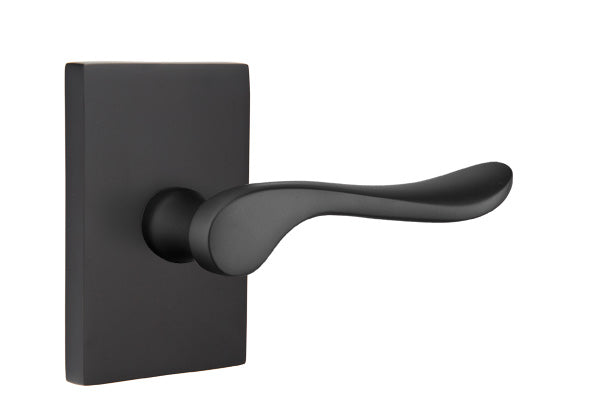 EMTEK Luzern Lever with Modern Rectangular Rosette