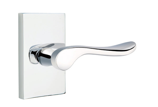 EMTEK Luzern Lever with Modern Rectangular Rosette
