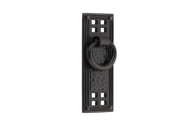 EMTEK HAMMERED VERTICAL RING PULL
