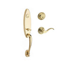 Baldwin Reserve DCCHEXCURRTRR003 Double Cylinder Chesapeake Handleset with Right Hand Curve Lever and Traditional Round Rose with 6AL Latch and Dual Strike Lifetime Brass Finish - Right Hand - NA