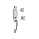 Baldwin Reserve DCCHEXELLTRR150 Double Cylinder Chesapeake Handleset with Ellipse Knob Traditional Round Rose with 6AL Latch and Dual Strike Satin Nickel Finish - Satin Nickel - NA