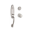 Baldwin Reserve DCCHEXROUTRR150 Double Cylinder Chesapeake Handleset with Round Knob and Traditional Round Rose with 6AL Latch and Dual Strike Satin Nickel Finish - NA - NA