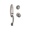 Baldwin Reserve DCCHEXROUTRR152 Double Cylinder Chesapeake Handleset with Round Knob and Traditional Round Rose with 6AL Latch and Dual Strike Matte Antique Nickel Finish - NA - NA