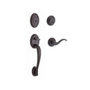 Baldwin Reserve DCCOLXCURLTRR112 Double Cylinder Columbus Handleset with Left Hand Curve Lever and Traditional Round Rose with 6AL Latch and Dual Strike Venetian Bronze Finish - Left Hand - NA