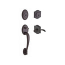 Baldwin Reserve DCCOLXCURRTAR112 Double Cylinder Columbus Handleset with Right Hand Curve Lever and Traditional Arch Rose with 6AL Latch and Dual Strike Venetian Bronze Finish - Right Hand - NA