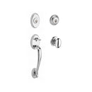 Baldwin Reserve DCCOLXELLTRR260 Double Cylinder Columbus Handleset with Ellipse Knob Traditional Round Rose with 6AL Latch and Dual Strike Bright Chrome Finish - NA - NA