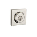 Baldwin Reserve DCCSD141 Double Cylinder Contemporary Square Deadbolt with 6AL Latch and Dual Strike Bright Nickel Finish - Bright Nickel - NA