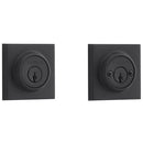 Baldwin Reserve DCCSD190 Double Cylinder Contemporary Square Deadbolt with 6AL Latch and Dual Strike Satin Black Finish - Satin Black - NA
