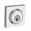 Baldwin Reserve DCCSD260 Double Cylinder Contemporary Square Deadbolt with 6AL Latch and Dual Strike Bright Chrome Finish - Bright Chrome - NA