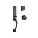 Baldwin Reserve DCDELXROUTSR112 Double Cylinder Del Mar Handleset with Round Knob and Traditional Square Rose with 6AL Latch and Dual Strike Venetian Bronze Finish - NA - NA