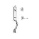 Baldwin Reserve DCELIXDECLTAR260 Double Cylinder Elizabeth Handleset with Left Hand Decorative Lever and Traditional Arch Rose with 6AL Latch and Dual Strike Bright Chrome Finish - Left Hand - NA
