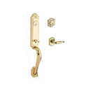 Baldwin Reserve DCELIXDECRTAR003 Double Cylinder Elizabeth Handleset with Right Hand Decorative Lever and Traditional Arch Rose with 6AL Latch and Dual Strike Lifetime Brass Finish - Right Hand - NA