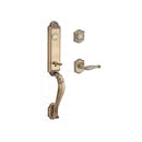 Baldwin Reserve DCELIXDECRTAR049 Double Cylinder Elizabeth Handleset with Right Hand Decorative Lever and Traditional Arch Rose with 6AL Latch and Dual Strike Matte Brass and Black Finish - Right Hand - NA