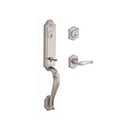 Baldwin Reserve DCELIXDECRTAR150 Double Cylinder Elizabeth Handleset with Right Hand Decorative Lever and Traditional Arch Rose with 6AL Latch and Dual Strike Satin Nickel Finish - Right Hand - NA