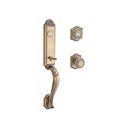 Baldwin Reserve DCELIXTRATAR049 Double Cylinder Elizabeth Handleset with Traditional Knob and Traditional Arch Rose with 6AL Latch and Dual Strike Matte Brass and Black Finish - NA - NA