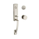 Baldwin Reserve DCMIAXCONCRR141 Double Cylinder Miami Handleset with Contemporary Knob and Contemporary Round Rose with 6AL Latch and Dual Strike Bright Nickel Finish - NA - NA