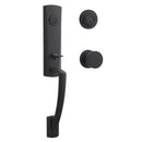 Baldwin Reserve DCMIAXCONCRR190 Double Cylinder Miami Handleset with Contemporary Knob and Contemporary Round Rose with 6AL Latch and Dual Strike Satin Black Finish - NA - NA