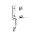 Baldwin Reserve DCMIAXSQULCSR260 Double Cylinder Miami Handleset with Left Hand Square Lever and Contemporary Square Rose with 6AL Latch and Dual Strike Bright Chrome Finish - Left Hand - NA