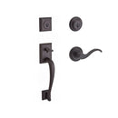 Baldwin Reserve DCNAPXCURLTRR112 Double Cylinder Napa Handleset with Left Hand Curve Lever and Traditional Round Rose with 6AL Latch and Dual Strike Venetian Bronze Finish - Left Hand - NA