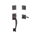 Baldwin Reserve DCNAPXCURRTSR112 Double Cylinder Napa Handleset with Right Hand Curve Lever and Traditional Square Rose with 6AL Latch and Dual Strike Venetian Bronze Finish - Right Hand - NA