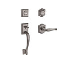Baldwin Reserve DCNAPXDECLTAR152 Double Cylinder Napa Handleset with Left Hand Decorative Lever and Traditional Arch Rose with 6AL Latch and Dual Strike Matte Antique Nickel Finish - Left Hand - NA