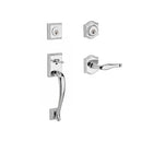 Baldwin Reserve DCNAPXDECRTAR260 Double Cylinder Napa Handleset with Right Hand Decorative Lever and Traditional Arch Rose with 6AL Latch and Dual Strike Bright Chrome Finish - Right Hand - NA