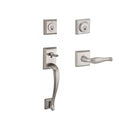 Baldwin Reserve DCNAPXDECRTSR150 Double Cylinder Napa Handleset with Right Hand Decorative Lever and Traditional Square Rose with 6AL Latch and Dual Strike Satin Nickel Finish - Right Hand - NA