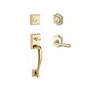 Baldwin Reserve DCNAPXFEDLTAR003 Double Cylinder Napa Handleset with Left Hand Federal Lever and Traditional Arch Rose with 6AL Latch and Dual Strike Lifetime Brass Finish - Left Hand - NA