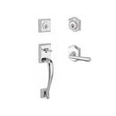 Baldwin Reserve DCNAPXFEDLTAR260 Double Cylinder Napa Handleset with Left Hand Federal Lever and Traditional Arch Rose with 6AL Latch and Dual Strike Bright Chrome Finish - Left Hand - NA