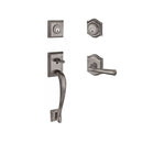 Baldwin Reserve DCNAPXFEDRTAR152 Double Cylinder Napa Handleset with Right Hand Federal Lever and Traditional Arch Rose with 6AL Latch and Dual Strike Matte Antique Nickel Finish - Right Hand - NA