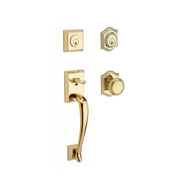 Baldwin Reserve DCNAPXTRATAR003 Double Cylinder Napa Handleset with Traditional Knob and Traditional Arch Rose with 6AL Latch and Dual Strike Lifetime Brass Finish - NA - NA