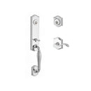 Baldwin Reserve DCNEWXCURLTAR260 Double Cylinder New Hampshire Handleset with Left Hand Curve Lever and Traditional Arch Rose with 6AL Latch and Dual Strike Bright Chrome Finish - Left Hand - NA