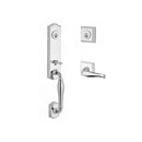 Baldwin Reserve DCNEWXDECRTSR260 Double Cylinder New Hampshire Handleset with Right Hand Decorative Lever and Traditional Square Rose with 6AL Latch and Dual Strike Bright Chrome Finish - Right Hand - NA