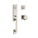 Baldwin Reserve DCSEAXROUCSR141 Double Cylinder Seattle Handleset with Round Knob and Contemporary Square Rose with 6AL Latch and Dual Strike Bright Nickel Finish - NA - NA