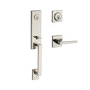 Baldwin Reserve DCSEAXSQURCSR141 Double Cylinder Seattle Handleset with Right Hand Square Lever and Contemporary Square Rose with 6AL Latch and Dual Strike Bright Nickel Finish - Right Hand - NA