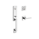 Baldwin Reserve DCSEAXSQURCSR260 Double Cylinder Seattle Handleset with Right Hand Square Lever and Contemporary Square Rose with 6AL Latch and Dual Strike Bright Chrome Finish - Right Hand - NA